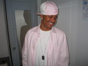 Rockin the pink wit his beautiful smile